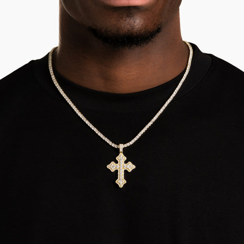 Clustered Cross Pendant Gold