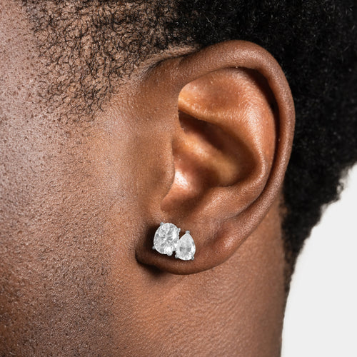 Toi et Moi Moissanite Stud Earrings