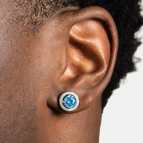 Blue Cluster Earrings