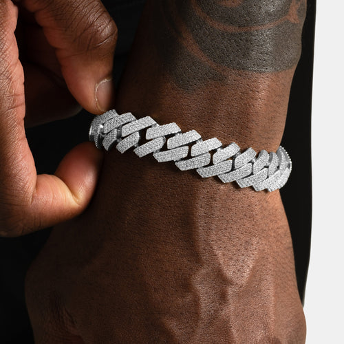 15mm Iced Prong Cuban Bracelet