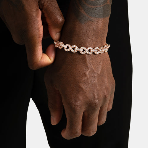 Iced Infinity Bracelet Rose Gold