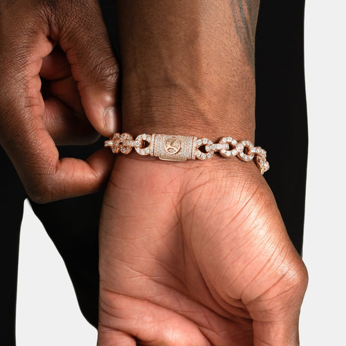 Iced Infinity Bracelet Rose Gold