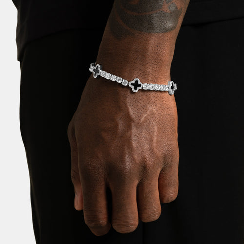 Black Clover Moissanite Tennis Bracelet S925