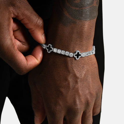 Black Clover Moissanite Tennis Bracelet S925