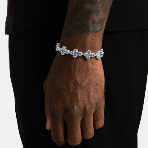 Blue Cluster Cross Bracelet