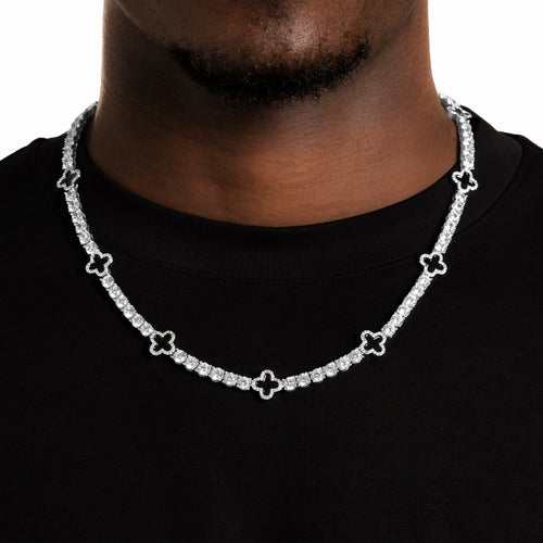 Black Clover Moissanite Tennis Chain S925
