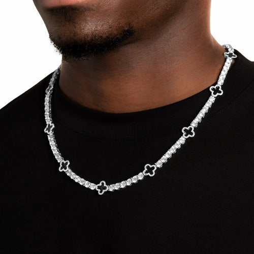 Black Clover Moissanite Tennis Chain