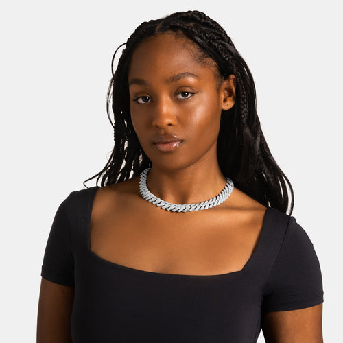 15mm Iced Prong Cuban Chain