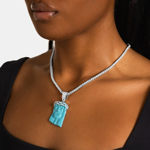 Turquoise Jesus Pendant