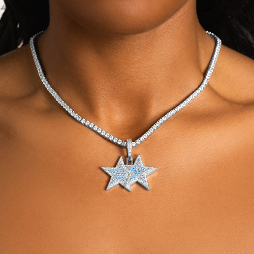 Light Blue Stacked Pendant