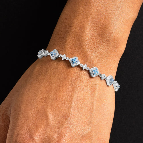 Blue Glacier Clover Bracelet