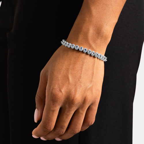 Blue Oval Cluster Bracelet