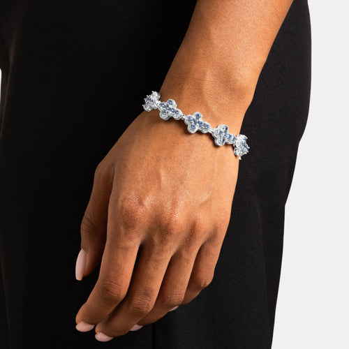 Blue Cluster Cross Bracelet