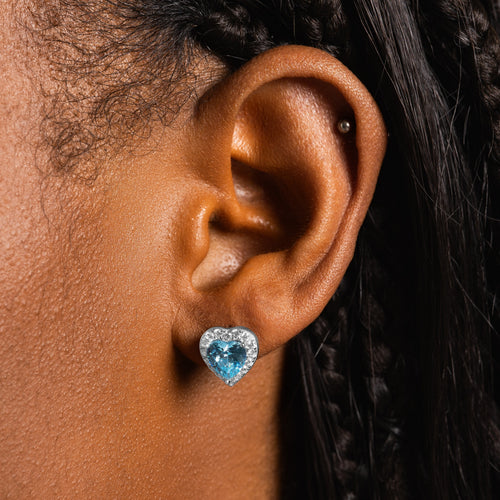 Blue Heart Earrings
