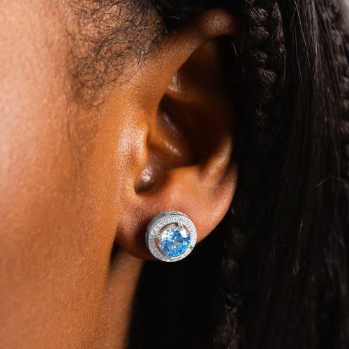 Blue Cluster Earrings