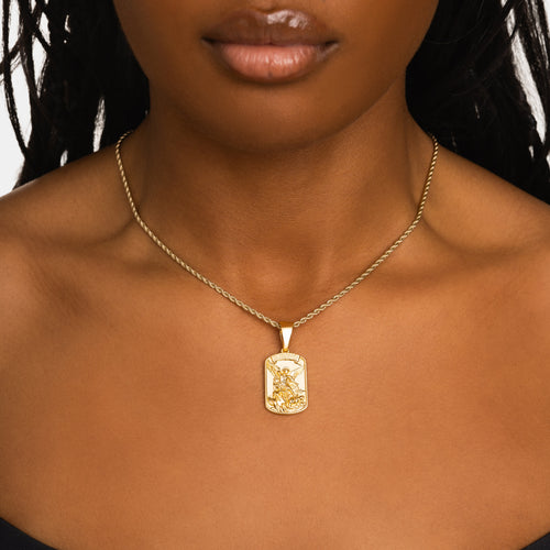 St. Michael Tag Pendant Gold