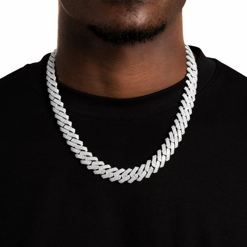 15mm Iced Prong Cuban Chain