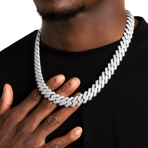 15mm Iced Prong Cuban Chain