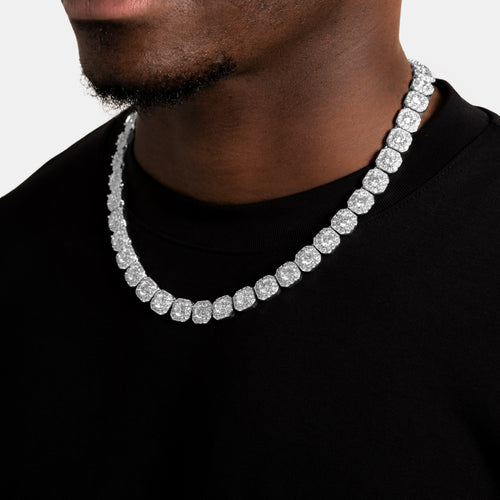Moissanite Cluster Tennis Chain S925