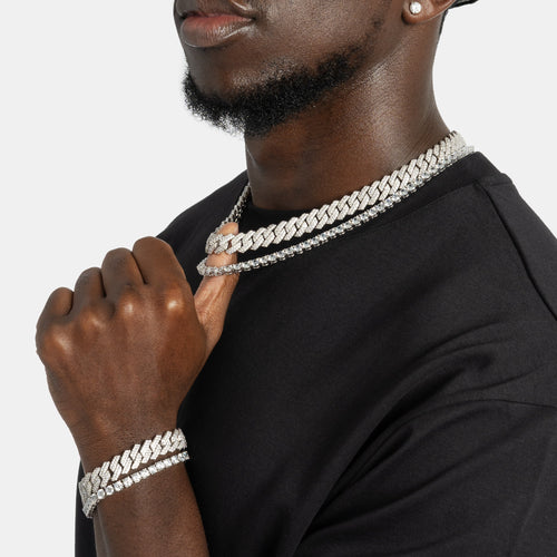 Cuban Tennis Chain & Bracelet Bundle