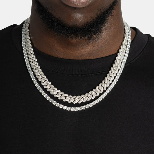 Cuban Tennis Chain & Bracelet Bundle