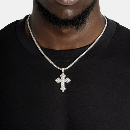 Clustered Cross Moissanite Pendant