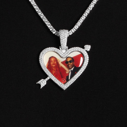 Arrow Heart Custom Picture Pendant