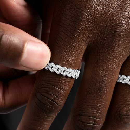Iced Cuban Ring White Gold