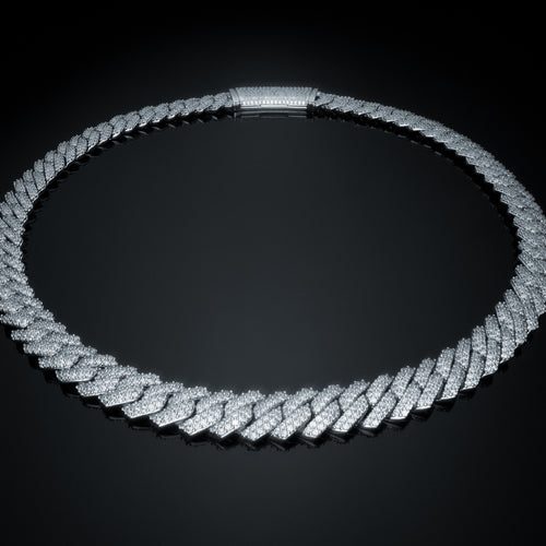 12mm Moissanite Prong Cuban Chain