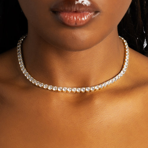 5mm Moissanite Tennis Chain Gold Vermeil
