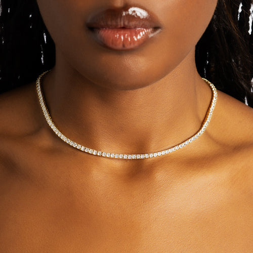 3mm Moissanite Tennis Chain Gold