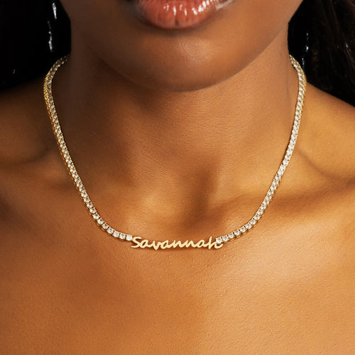 Name Plate on Tennis Chain