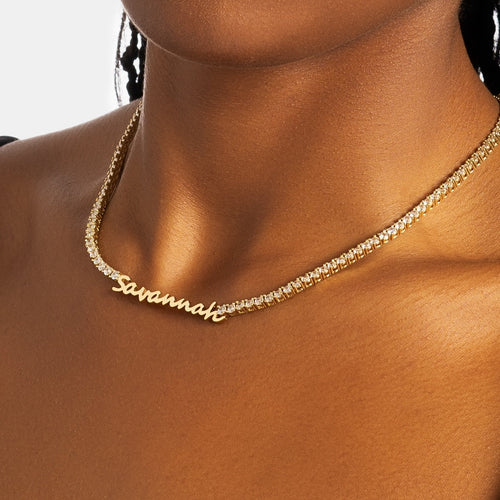 Name Plate on Tennis Chain