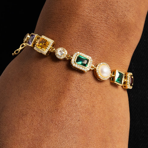 Multi Gemstone Bracelet Gold