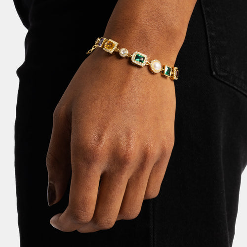 Multi Gemstone Bracelet Gold