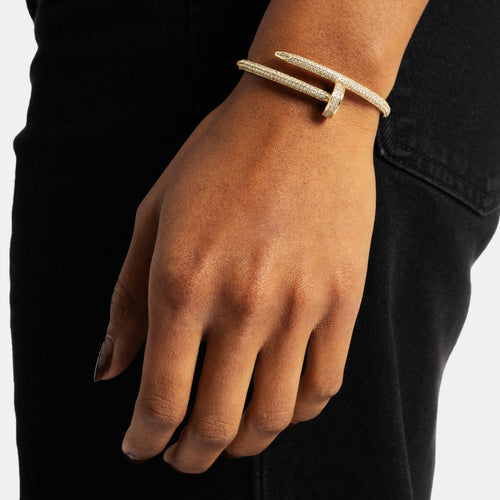 Moissanite Nail Bracelet Gold
