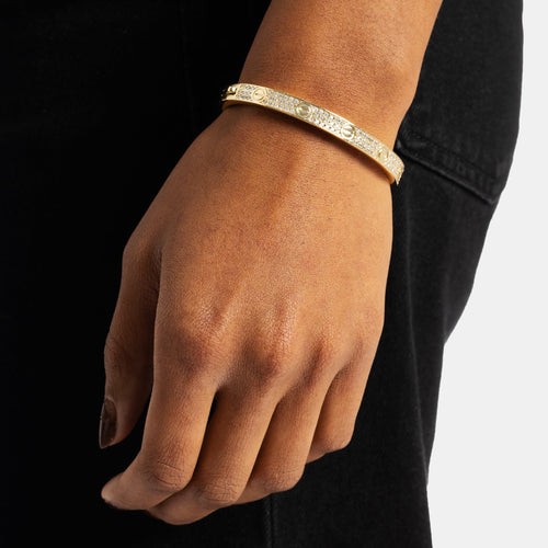 Iced Band Bracelet Gold