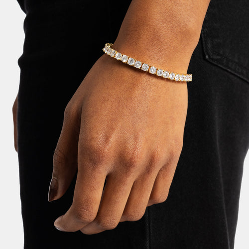 5mm Moissanite Tennis Bracelet Gold