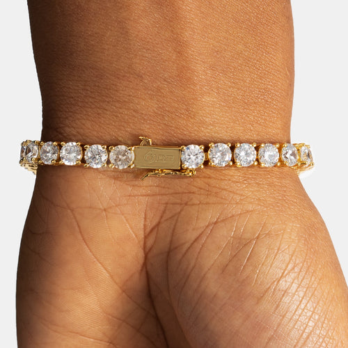 5mm Moissanite Tennis Bracelet Gold