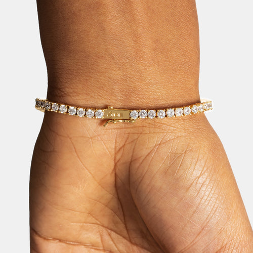 3mm Moissanite Tennis Bracelet Gold Vermeil