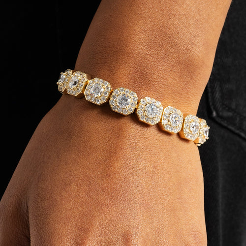 Cluster Tennis Bracelet Gold