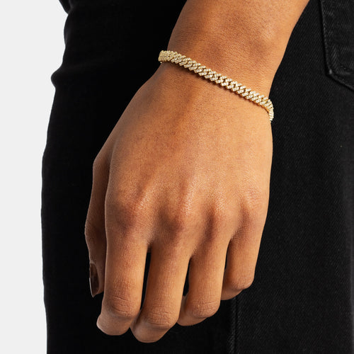 5mm Moissanite Cuban Bracelet Gold Vermeil
