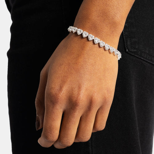 7mm Heart Tennis Bracelet