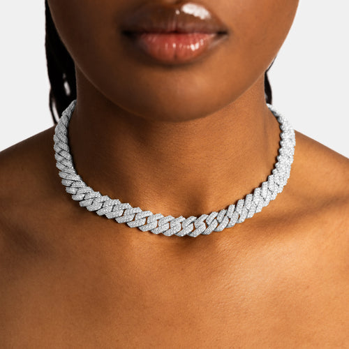 12mm Moissanite Prong Cuban Chain