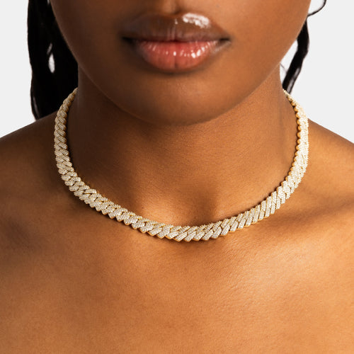 8mm Moissanite Cuban Chain Gold