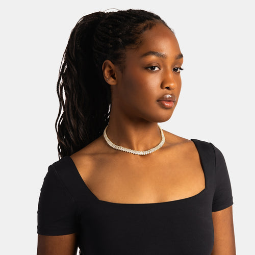8mm Moissanite Cuban Chain Gold