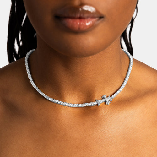 Moissanite Vintage Cross Tennis Chain