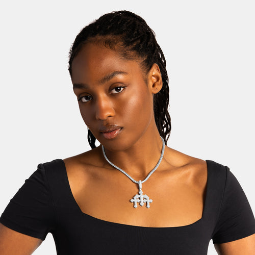 Moissanite Triple Cross Pendant