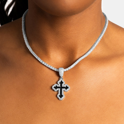 Black Enamel Cross Pendant