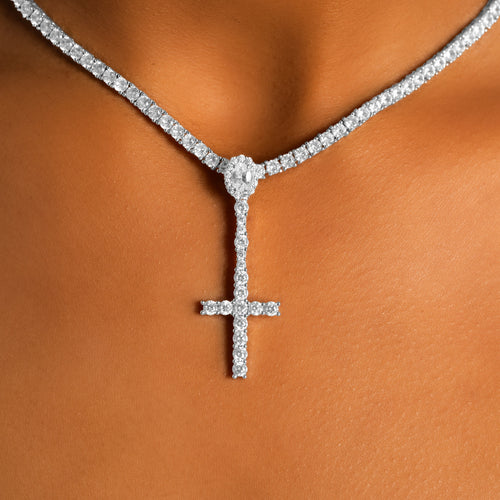 Halo Cross w/Tennis Chain